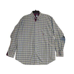 Mens Twenty X Wrangler Plaid Button-Down Shirt Long Sleeve Size XL 100% Cotton M
